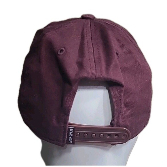 Texas A&M Aggues 47 Brand Script  Adjustable Cap Embroidered Maroon White Gray - Picture 3 of 8